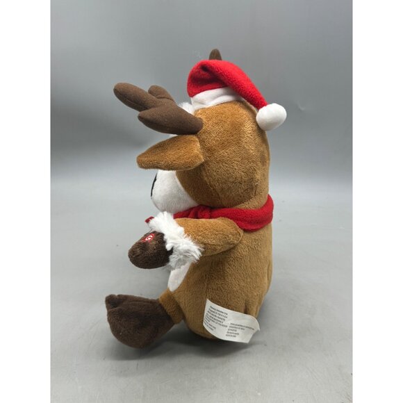 Gemmy Plush Reindeer Christmas Animated Singing Toy With Scarf & Santa Hat READ - Picture 3 of 6